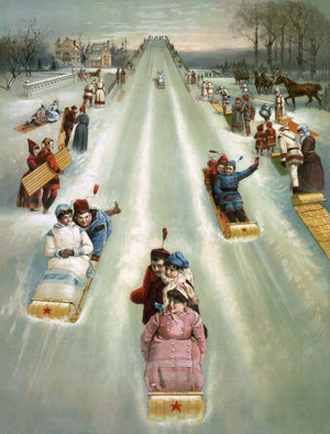 Sleigh What? Winter Joy in Full Speed Vintage Print