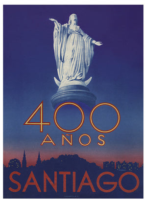 Chile 400 Years Santiago Travel Poster Digital Download