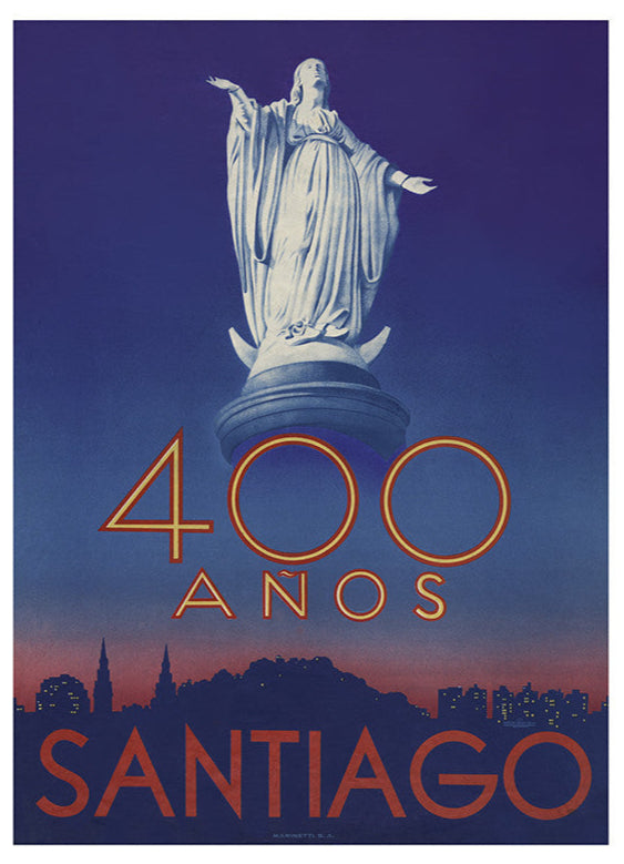 Chile 400 Years Santiago Travel Poster Digital Download