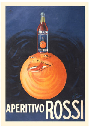 Aperitivo Rossi Italian Alcohol Booze Orange Advertising Poster Digital Download