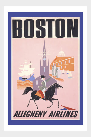 Visit Boston Travel Poster Digital Download