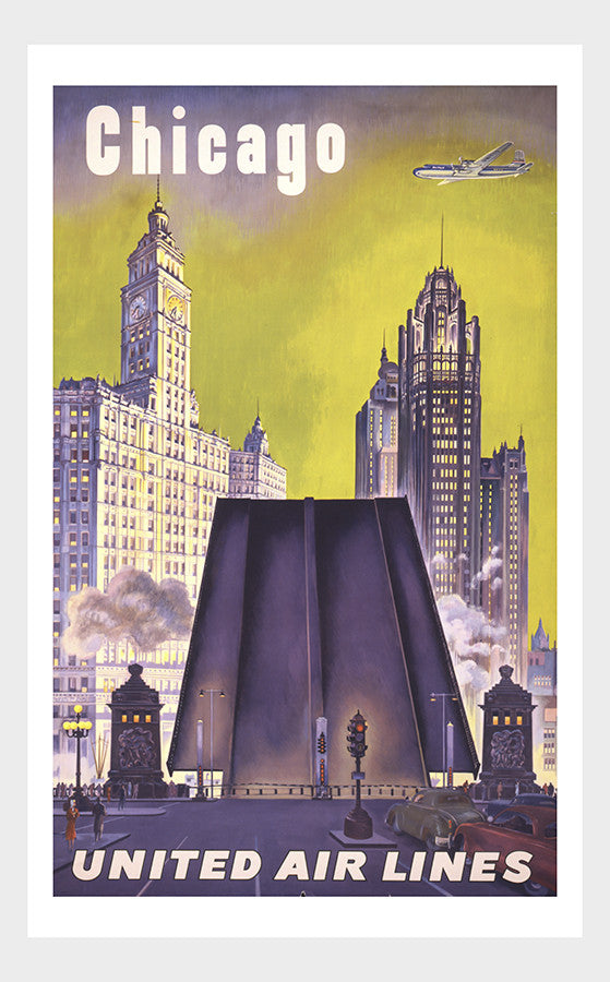 Visit Chicago Travel Poster Digital Download