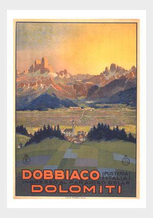 Visit Italy Dobbiaco Dolomiti Poster Digital Download