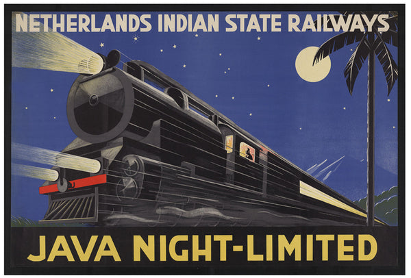 Dutch Railway Java Night-Limited Indonesia Vintage Travel Asia South East Asia Poster Digital Download