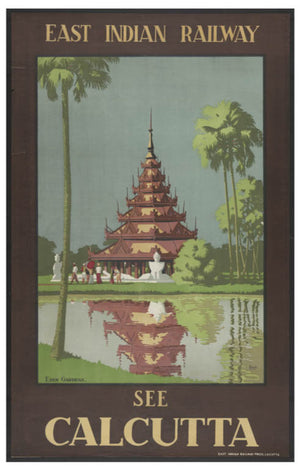 East Indian Railway See Calcutta Vintage Travel Poster South Asia Digital Download