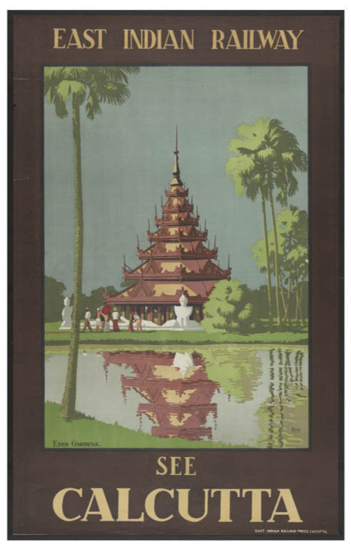 East Indian Railway See Calcutta Vintage Travel Poster South Asia Digital Download