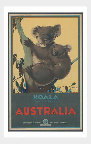 See Australia Koala Travel Poster Digital Download