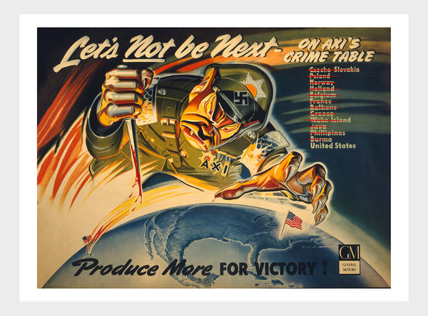 Let's Not Be Next WWII Propaganda Poster Digital Download