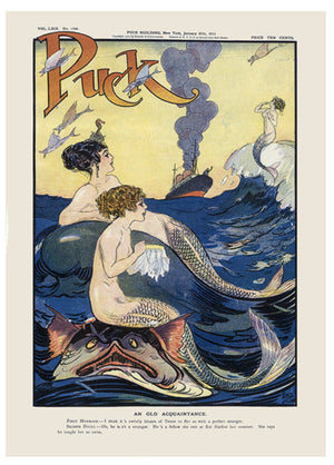 Mermaids Flirting With Ocean Liner Passengers Digital Download