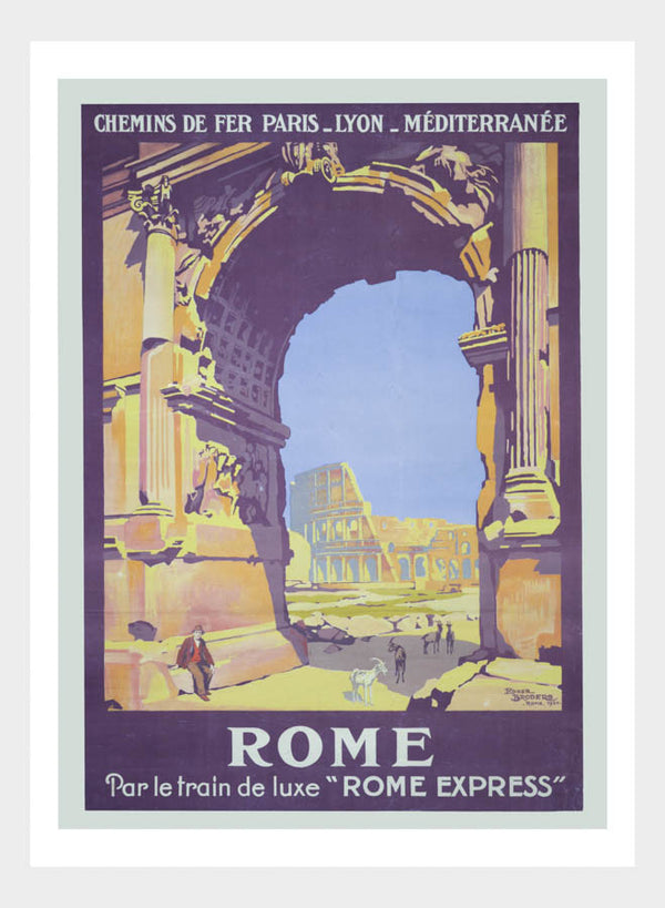 Rome Luxe Train Express Travel Poster Digital Download