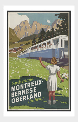 Switzerland Montreux-Bernese Oberland Travel Poster Digital Download