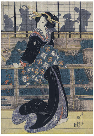 Japanese Theater Lady Woodblock Print Digital Download