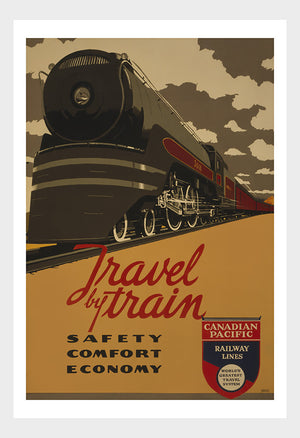 Travel By Train Canadian Pacific Travel Poster Digital Download