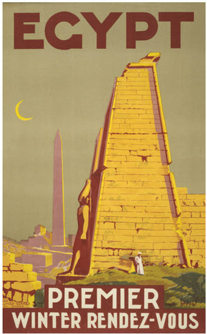 Egypt Premier Winter Rendezvous Vintage Travel Poster Middle East Digital Download