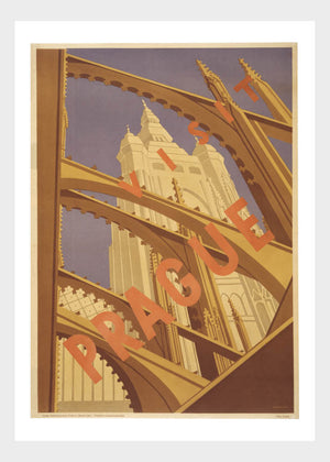 Visit Prague, Czech Republic Travel Poster Digital Download