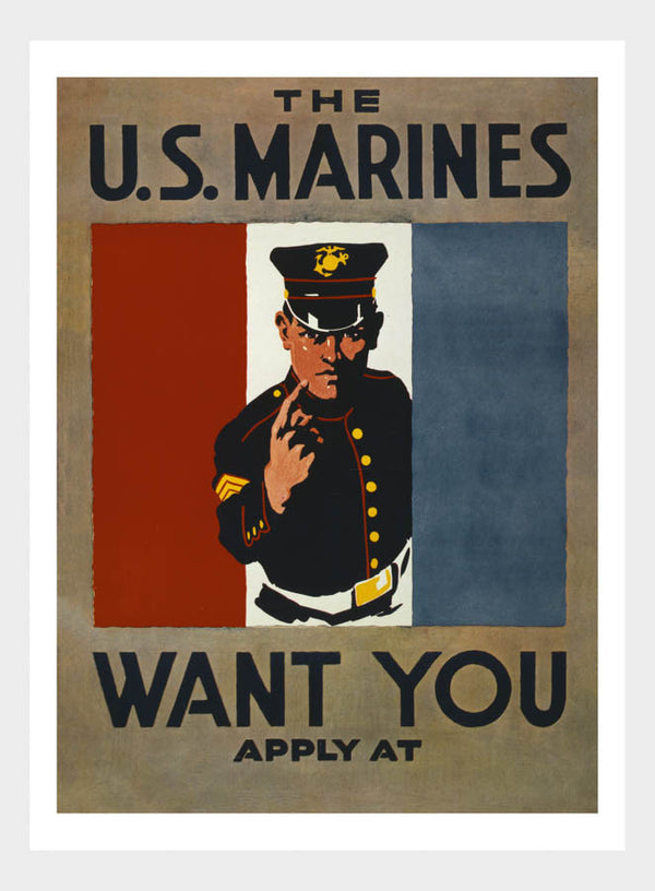 WWI US Marines Wants You Recruitment Poster Military Digital Download