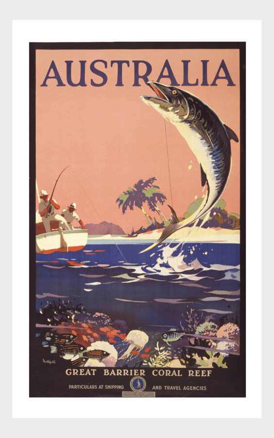 Visit Australia Great Barrier Coral Reef Travel Poster Digital Download