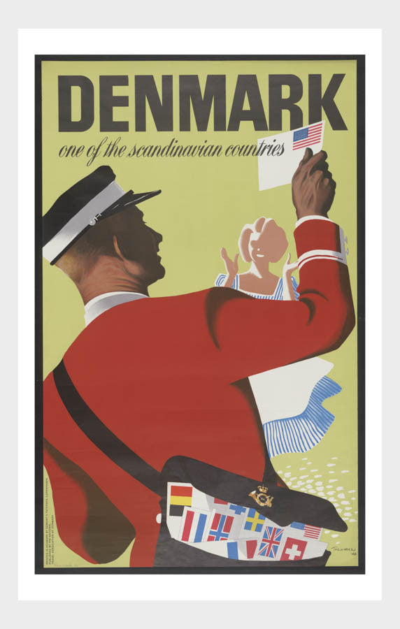 Visit Denmark Mail Man Travel Poster Digital Download