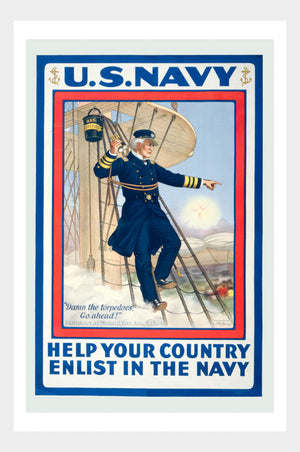 WWI Enlist In The Navy Recruitment Poster War Military Digital Download