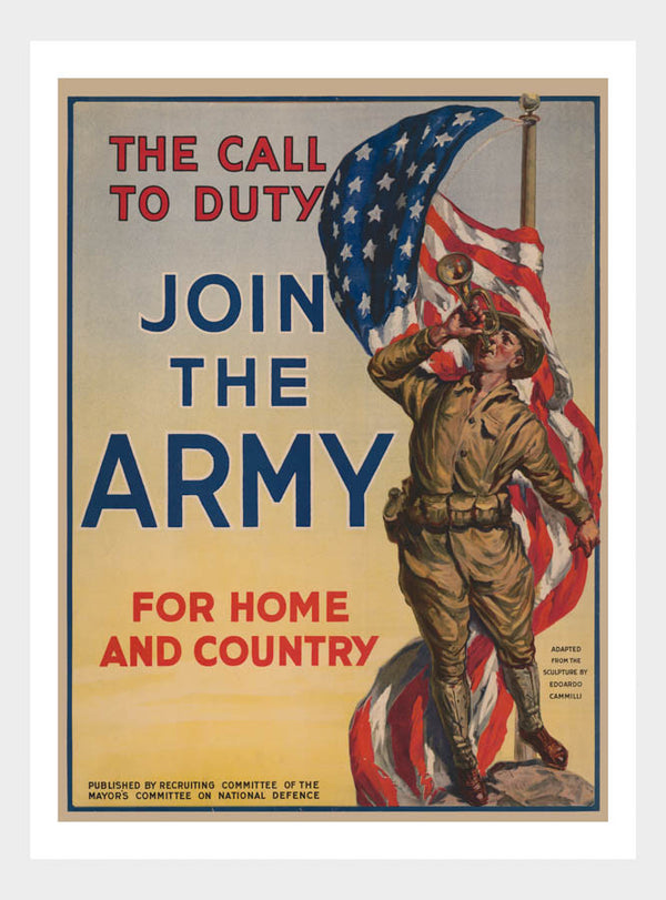 WWI Join The Army Recruitment War Poster Military Digital Download