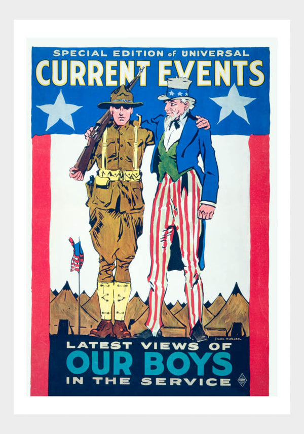 WWI Latest Views Of Our Boys In The Service War Poster Military Digital Download