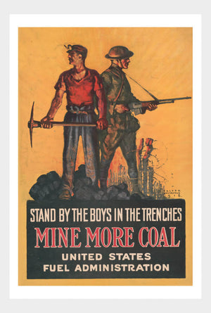 WWI Mine More Coal War Poster Military Digital Download