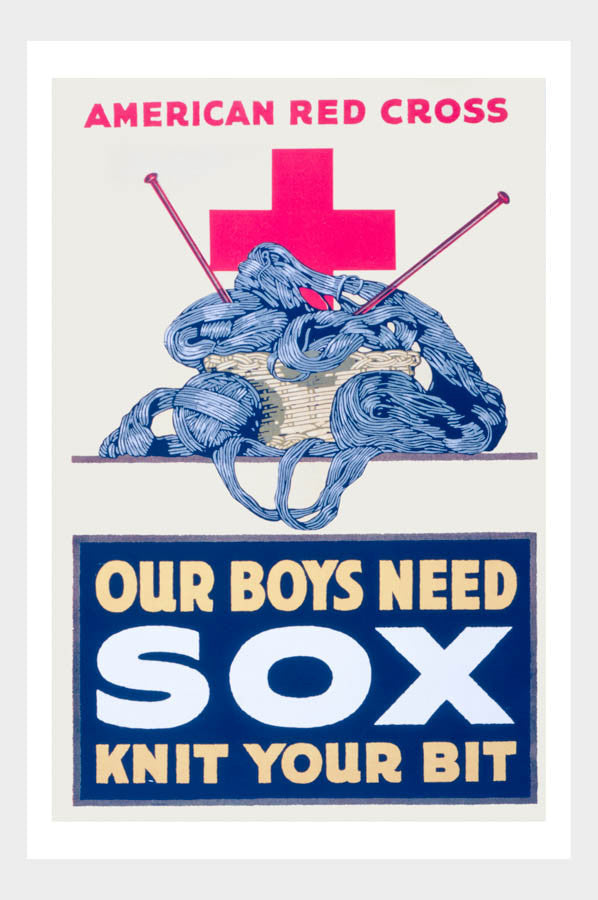 WWI Our Boys Need Sox Knit Your Bit War Poster Military Digital Download