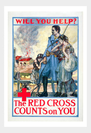 WWI Red Cross Counts On You War Poster Military Digital Download