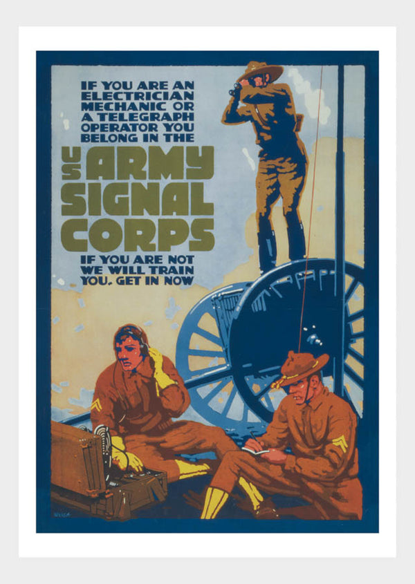 WWI US Army Signal Corps War Poster Military Digital Download