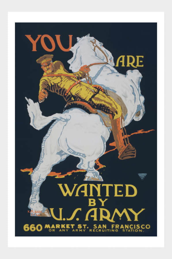 WWI Wanted US Army Horse War Poster Military Digital Download