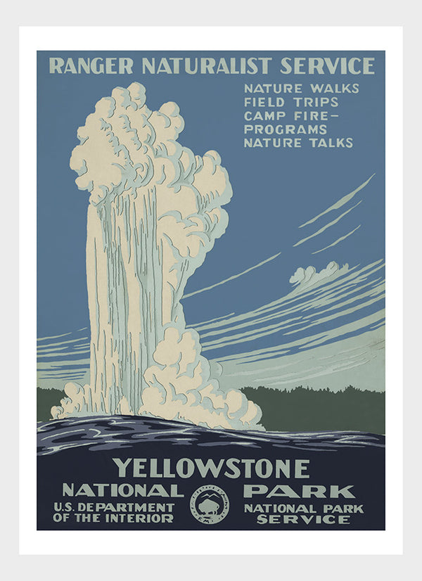 Old Faithful Yellowstone National Park Ranger Naturalist Service Poster Digital Download