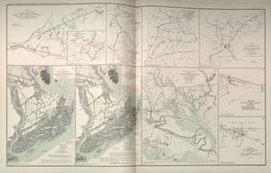 American Civil War Map: "Groveton, Catlett Virginia; Secessionville, James Isand, South Carolina; Grand Lake Region" Digital Download