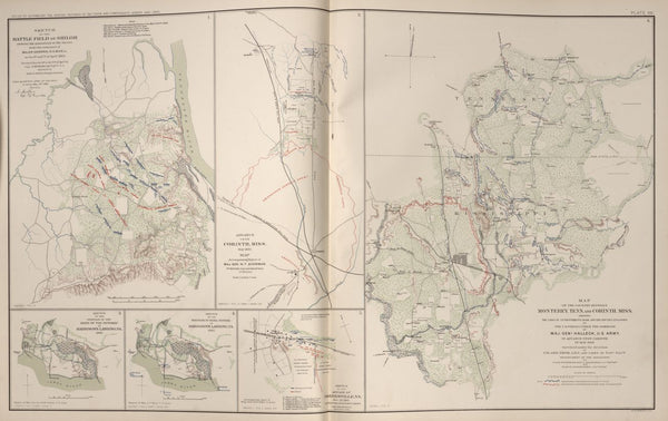 American Civil War Map: "Corinth, Mississippi ; Shiloh & Monterey Tennessee; Harrison's Landing, Virginia" Digital Download