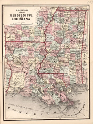 American Civil War Chronological Map: 4/8 Mississippi & Louisiana Digital Download