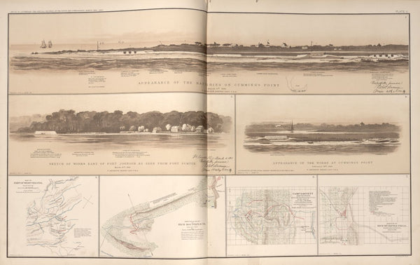 American Civil War Map : Views of Cumming's Point and Fort Johnson, Maps of Rich Mountain, West Virginia Digital Download