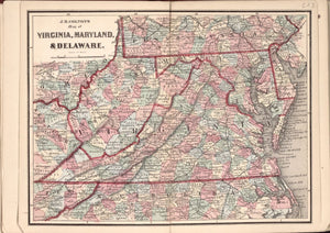 American Civil War Chronological Map: 1/8 Virginia, Maryland, and Delaware Digital Download