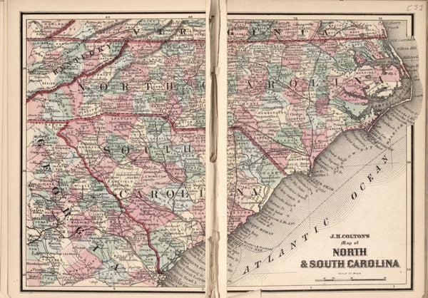 American Civil War Chronological Map: 2/8 North and South Carolina Digital Download