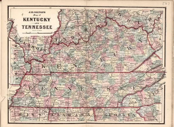 American Civil War Chronological Map: 7/8 State of Kentucky and Tennessee Digital Download