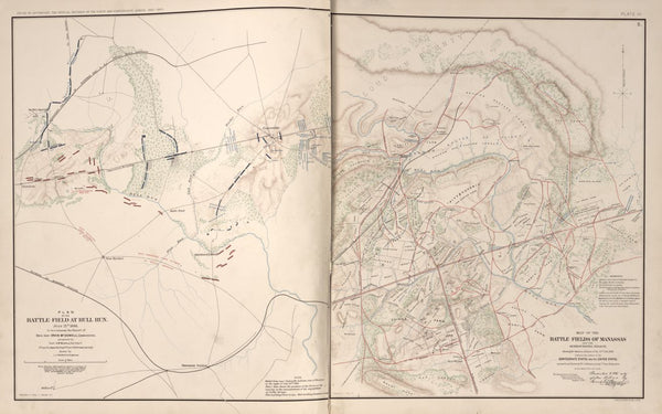 American Civil War Map: "Battle fields of Bull Run and Manassas, Virginia" Digital Download