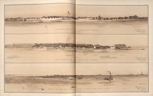 American Civil War Map: Views of Fort Moultrie, Fort Johnson, Morris Island, Cumming's Point Digital Download