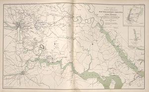 American Civil War Map: "Southeastern Virginia and Fort Monroe, Virginia .,approaches to Richmond and Petersburg" Digital Download