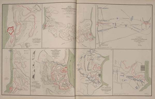 American Civil War Map: "Operations between Tennesse & Cumberland, Fort Henry and Fort Donelson, Tennessee" Digital Download