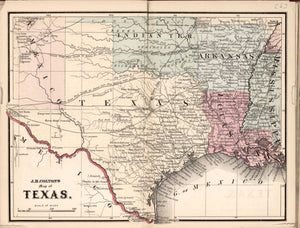 American Civil War Chronological Map: 5/8 State of Texas Digital Download