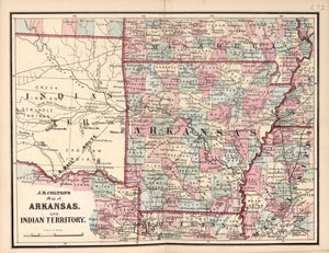 American Civil War Chronological Map: 6/8 State of Arkansas and Indian Territory Digital Download